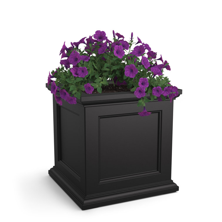 Fairfield 28" Square Black Polyethylene Outdoor Planter Box