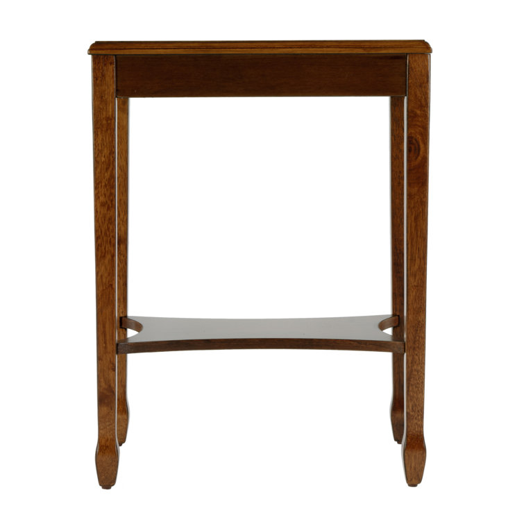 Olive Ash Burl Wood Side Table with Storage