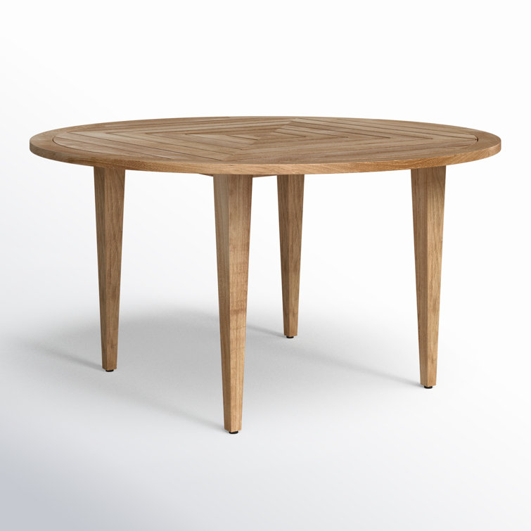 Coastal Beige Teak Round Formal Dining Table