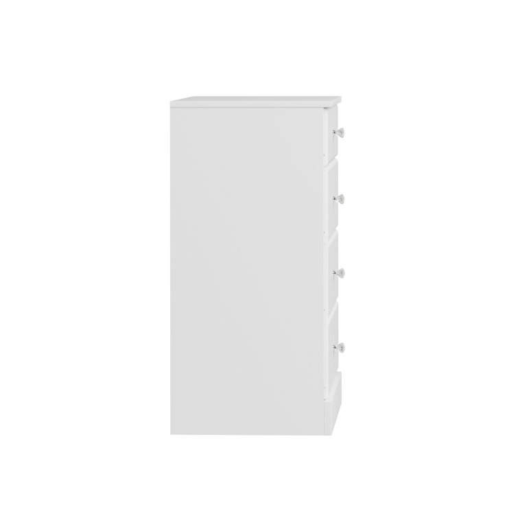 Astrid Crystal White 4-Drawer Vertical Dresser with Acrylic Knobs