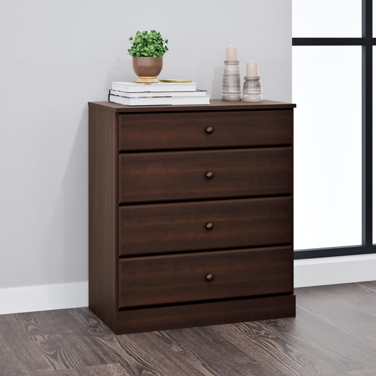 Astrid Espresso 4-Drawer Vertical Wood Dresser