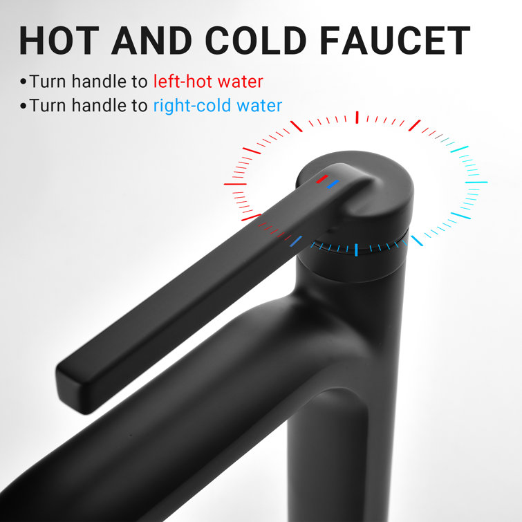 Matte Black Single Handle Mid Arc Bathroom Faucet