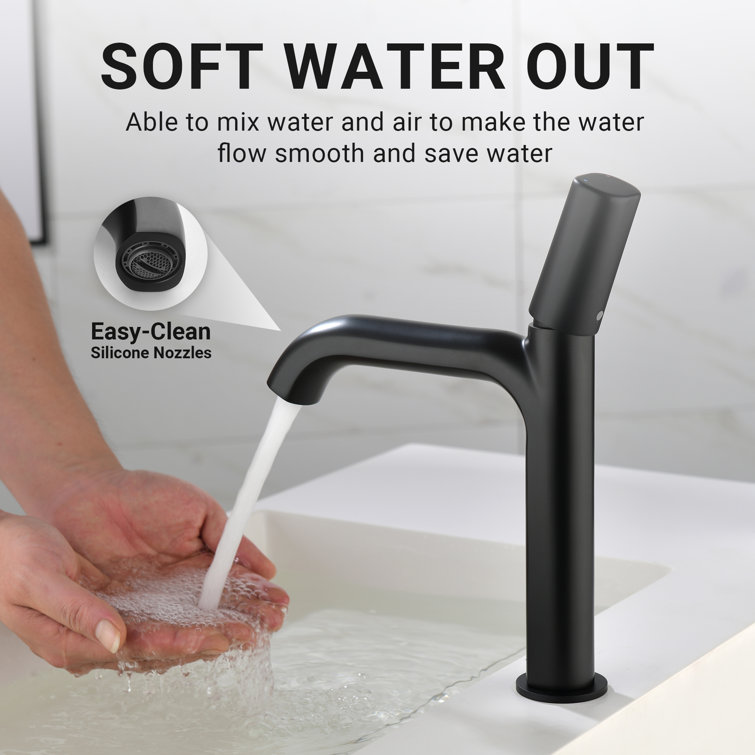 Matte Black Single Handle Brass Bathroom Faucet