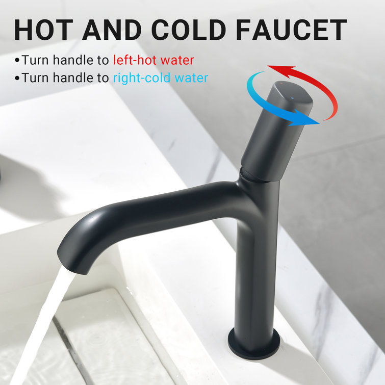 Matte Black Single Handle Brass Bathroom Faucet