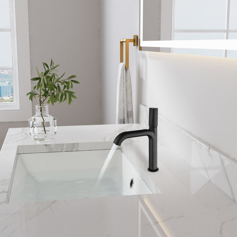 Matte Black Single Handle Brass Bathroom Faucet