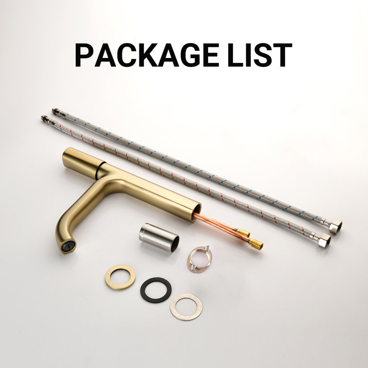Brushed Gold Brass Single Handle Bathroom Faucet