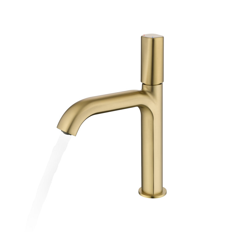 Brushed Gold Brass Single Handle Bathroom Faucet