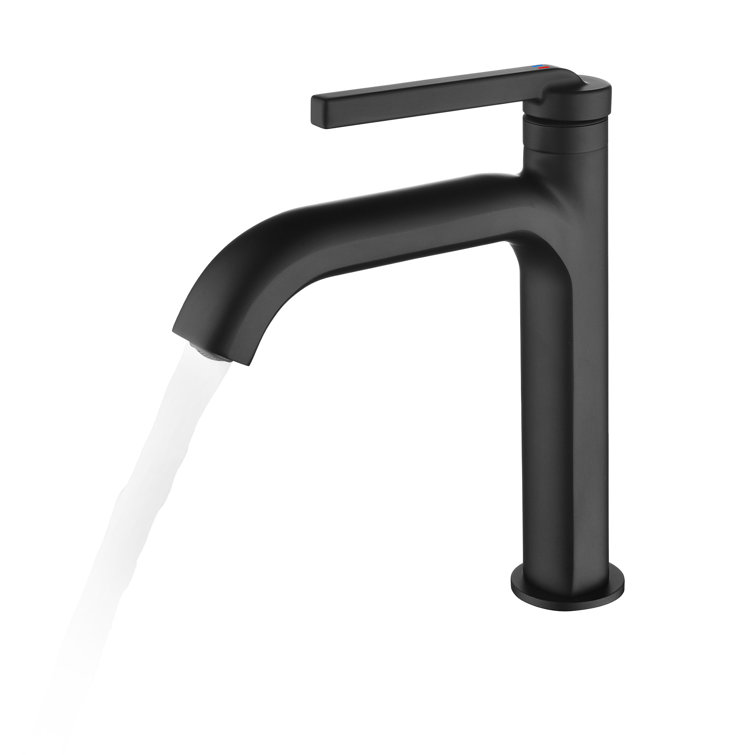 Matte Black Single Handle Mid Arc Bathroom Faucet