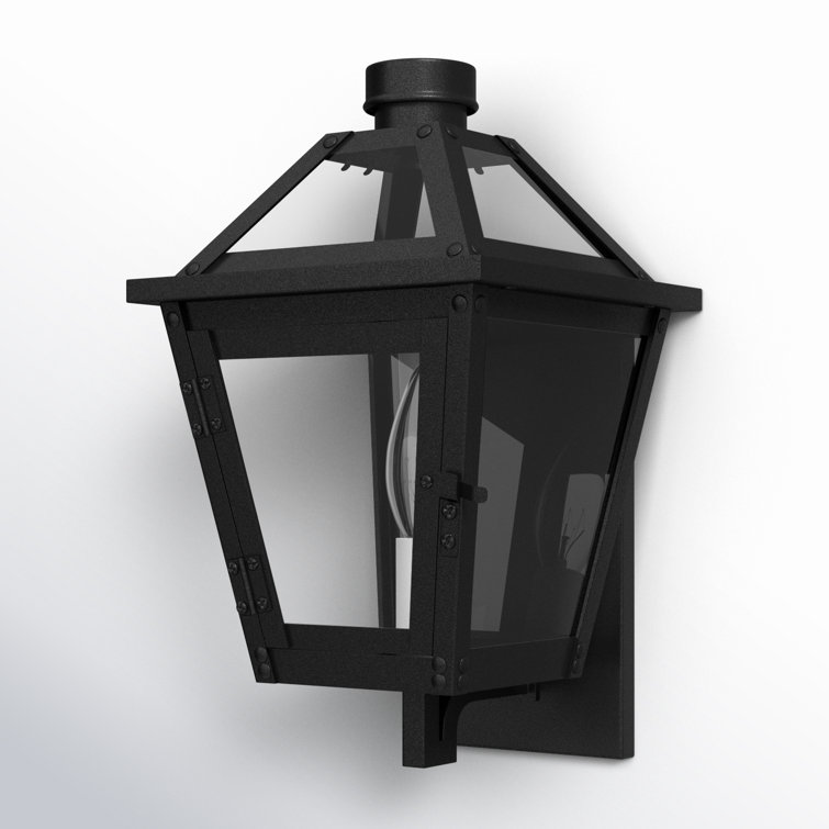 Hyannis Textured Black 13" Outdoor Lantern Wall Light