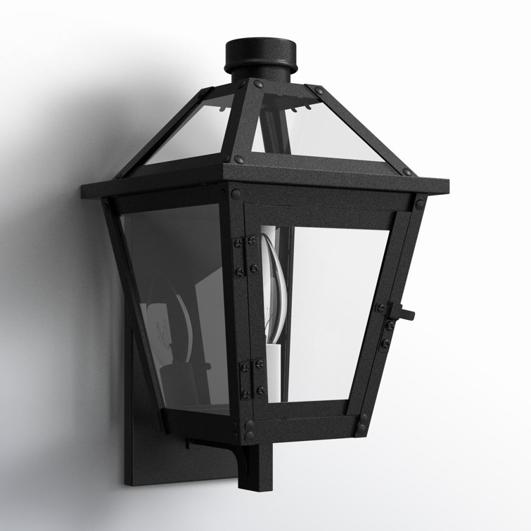 Hyannis Textured Black 13" Outdoor Lantern Wall Light