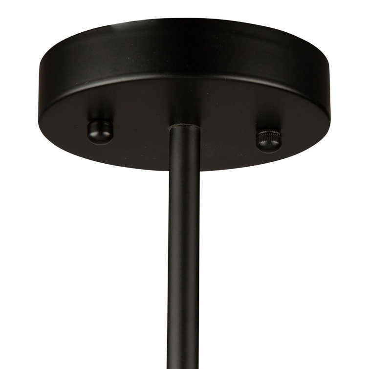 Contemporary Mini Black Glass Pendant with Rattan Shade