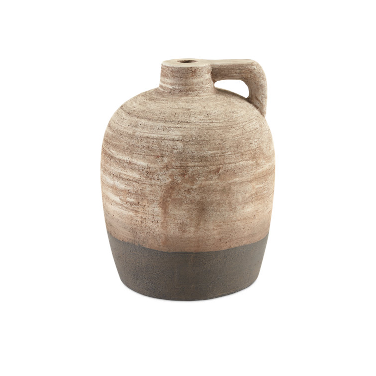 Handmade Terracotta Table Vase in Natural and Black Finish