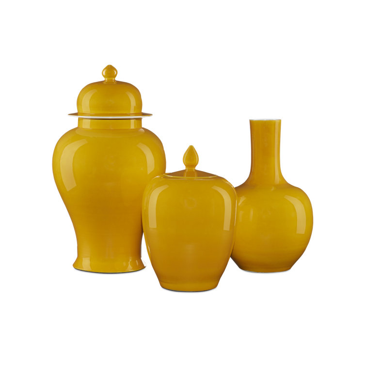 Imperial Yellow Porcelain Decorative Ginger Jar