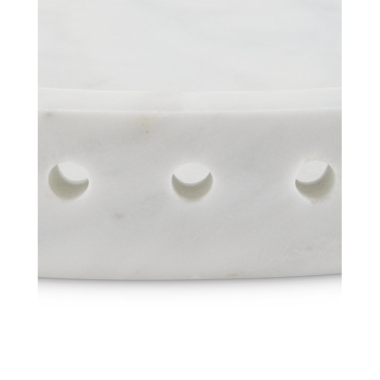 Freya Large Round White Marble Decorative Tray