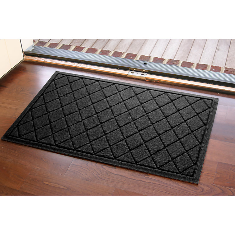 Charcoal Polypropylene Non-Slip Outdoor Doormat with Rubber Backing