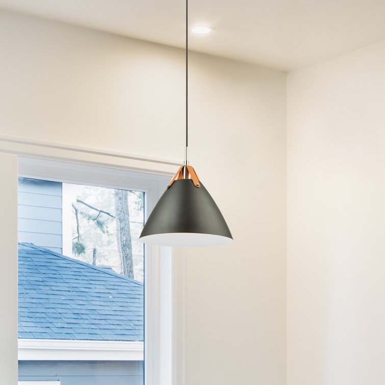 Contemporary Matte Black and White LED Pendant Light