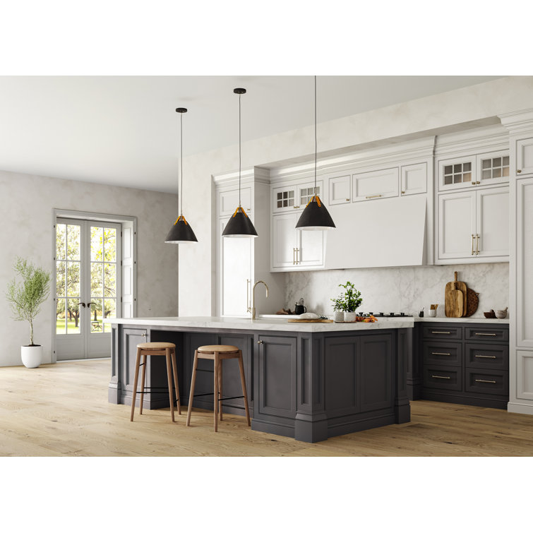Contemporary Matte Black and White LED Pendant Light