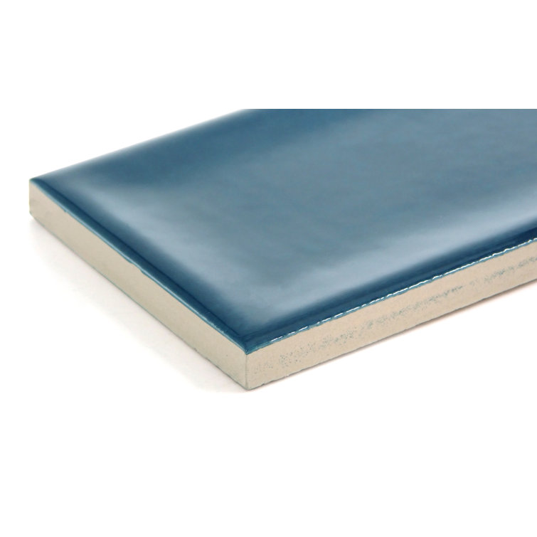 Raku Blue Glossy Ceramic Rectangular Wall Tile