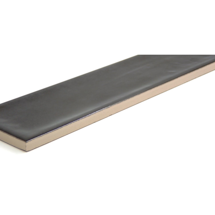 Charcoal Glossy Ceramic 3x12 Wall Tile for Bathroom and Kitchen