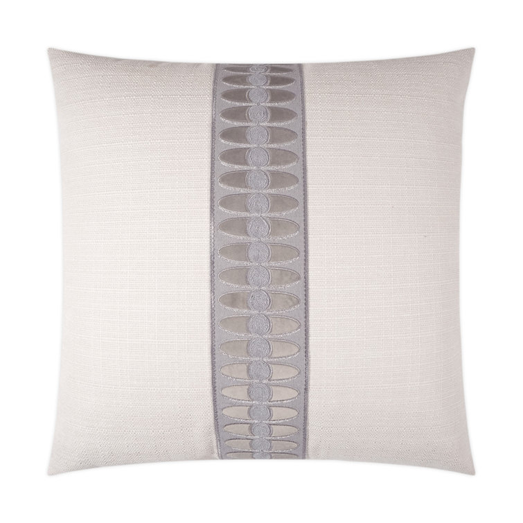 Beige and Grey Linen Decorative Square Throw Pillow