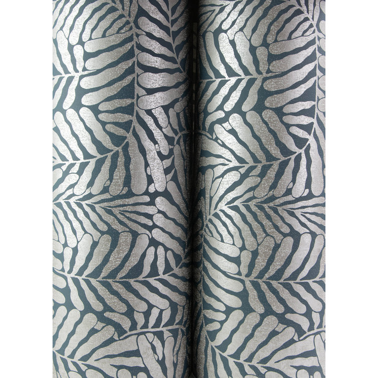 Gabriel Teal and Sterling Fern Non-Pasted Wallpaper