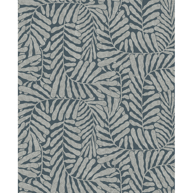 Gabriel Teal and Sterling Fern Non-Pasted Wallpaper