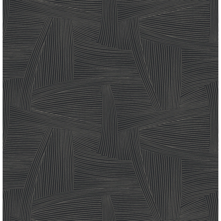 Reid Black Woven Geometric Non-Woven Wallpaper