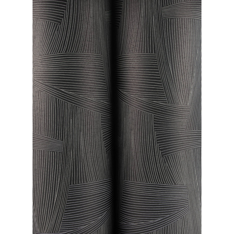 Reid Black Woven Geometric Non-Woven Wallpaper