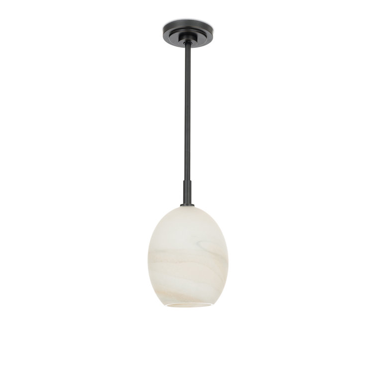 Mini Oil Rubbed Bronze Globe Pendant with Alabaster Glass Shade