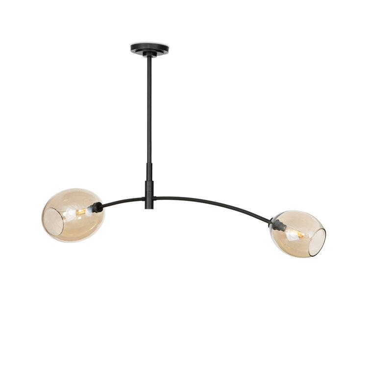 Champagne Glass and Oil Rubbed Bronze Double Pendant Light