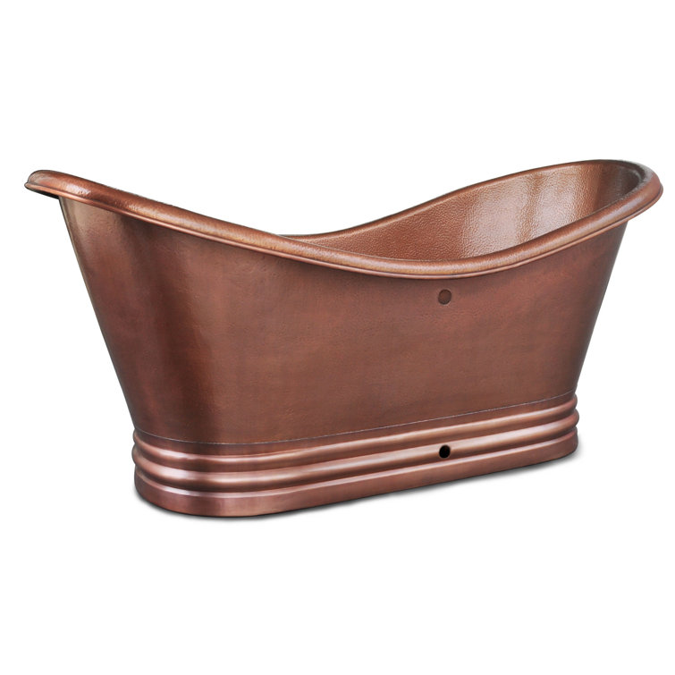 Euclid 71.5" Antique Copper Freestanding Double Slipper Bathtub