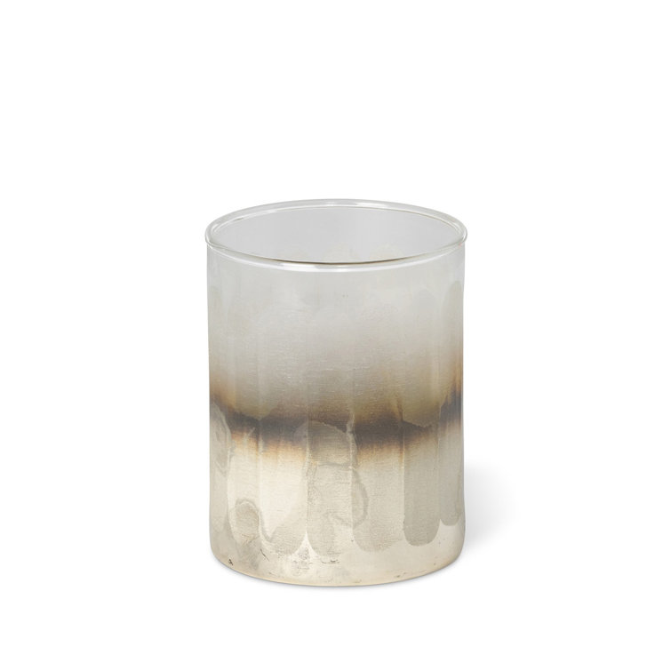 Small Frosted Glass Hurricane Candle Holder