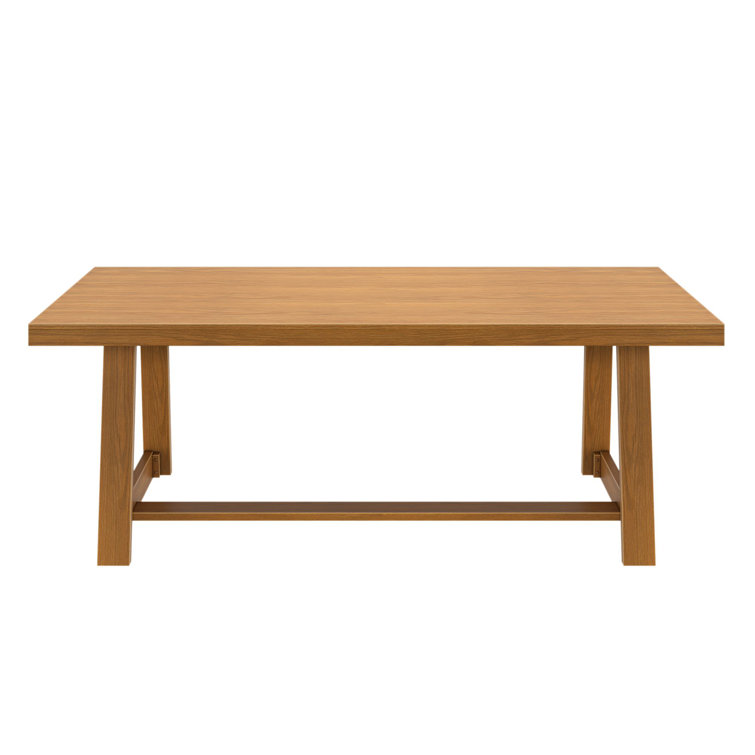 Pecan Wirebrush Solid Wood Rectangular Farmhouse Dining Table