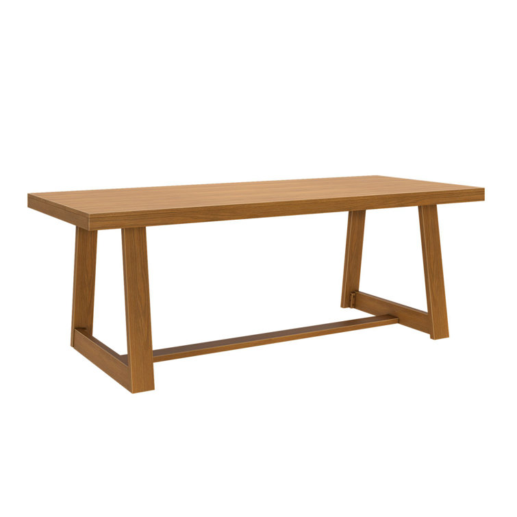 Pecan Wirebrush Solid Wood Rectangular Farmhouse Dining Table