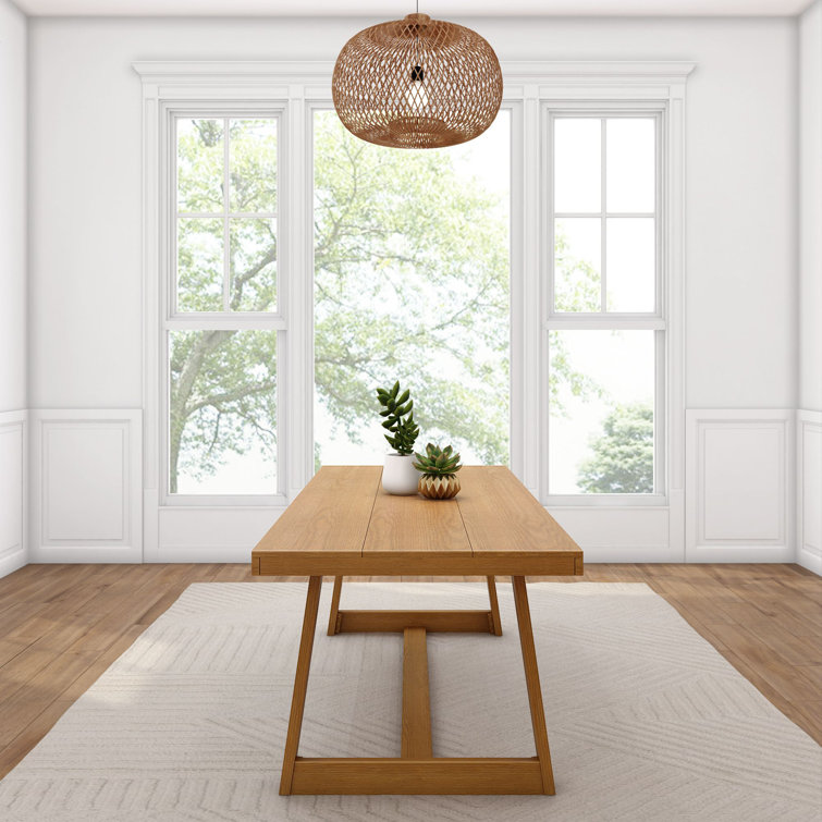 Pecan Wirebrush Solid Wood Rectangular Farmhouse Dining Table
