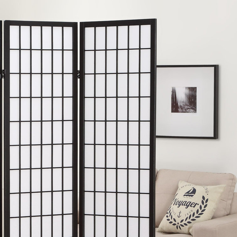 Honey 4-Panel Shoji Folding Room Divider