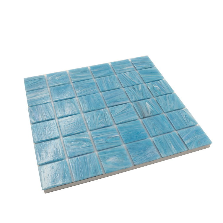 Celestial 12 in. x 12 in. Glossy Sky Blue Glass Mosaic Tile