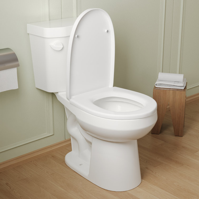 White Round Dual Flush ADA Chair Height Toilet with Soft Close Seat