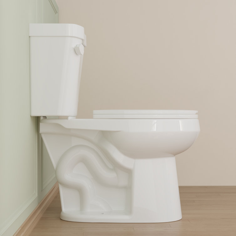White Round Dual Flush ADA Chair Height Toilet with Soft Close Seat