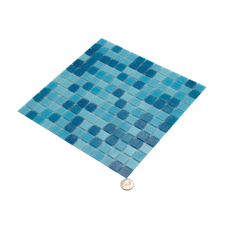 Pacific Blue 12" x 12" Glossy Glass Mosaic Tile