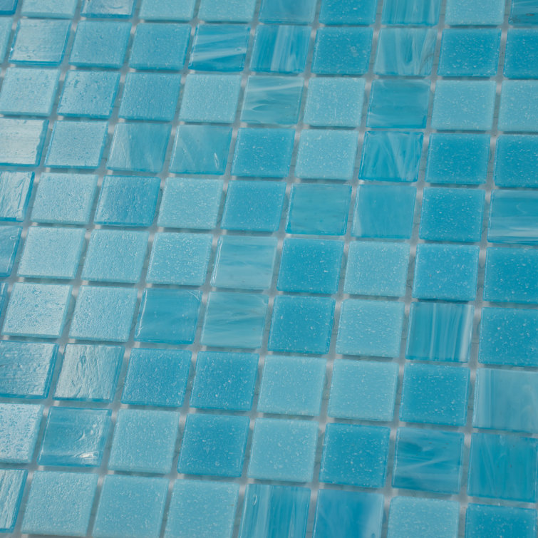 Arctic Blue 12'' x 12'' Glossy Glass Mosaic Tile