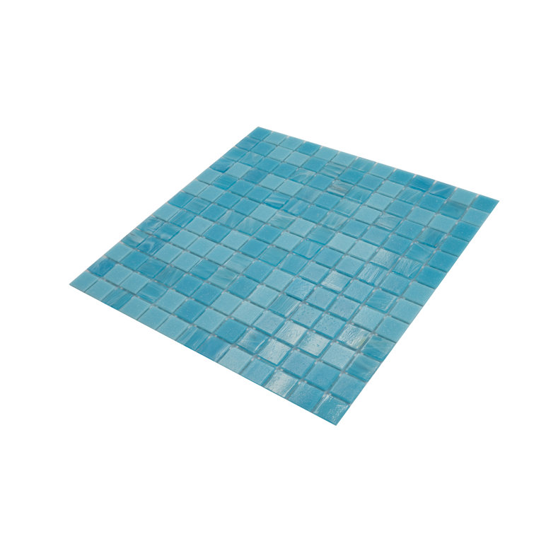 Arctic Blue 12'' x 12'' Glossy Glass Mosaic Tile