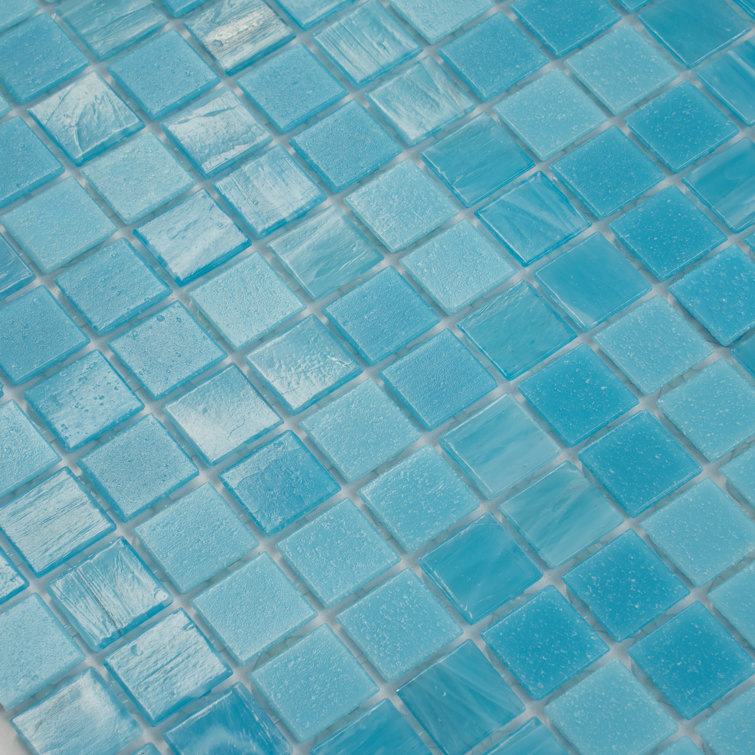 Arctic Blue 12'' x 12'' Glossy Glass Mosaic Tile