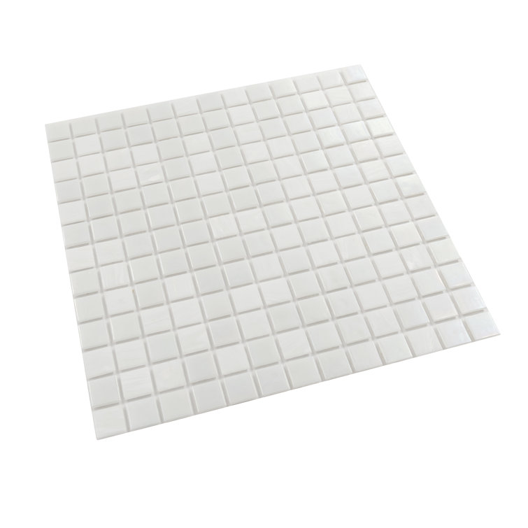 12" x 12" Glossy White Glass Mosaic Tile