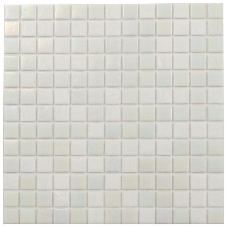 12" x 12" Glossy White Glass Mosaic Tile