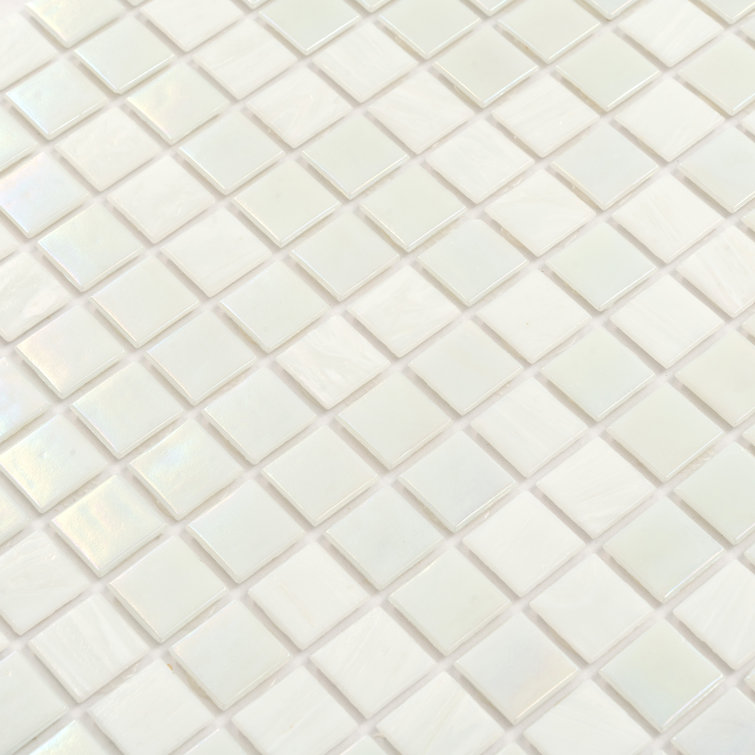 12" x 12" Glossy White Glass Mosaic Tile