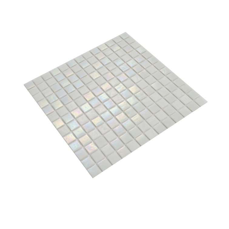 12" x 12" Glossy White Glass Mosaic Tile