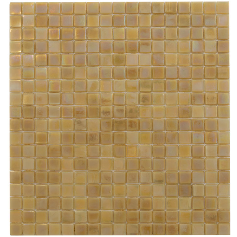 Skosh 11.6" x 11.6" Glossy Beige Glass Mosaic Tile