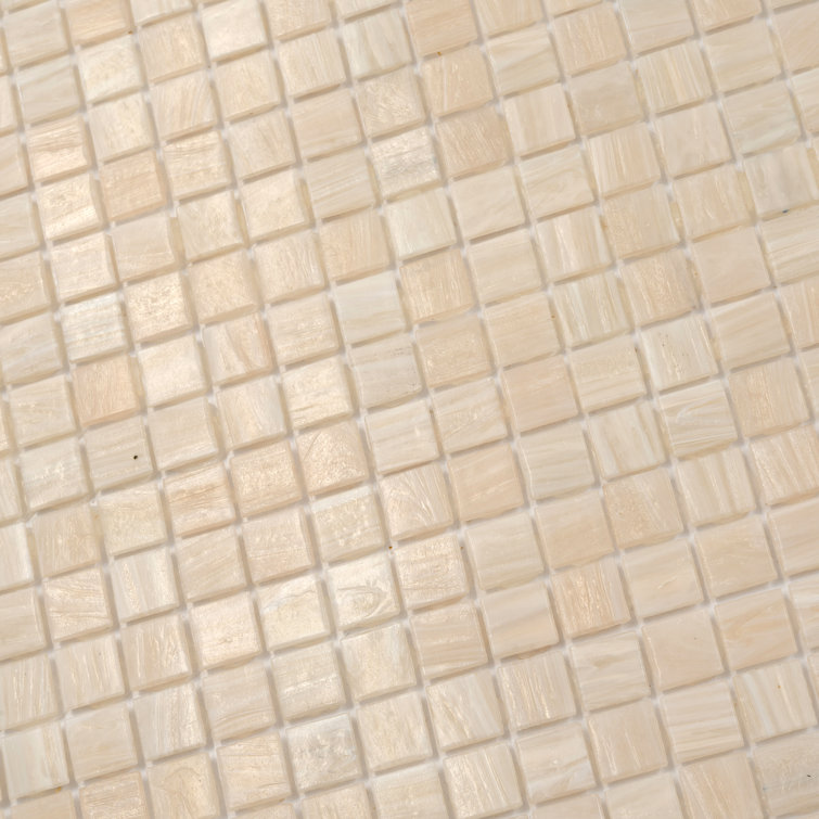 Beige Iridescent Glass Mosaic Tile for Walls and Floors