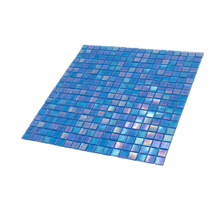 Azure Blue Iridescent Glass Mosaic Wall and Floor Tile